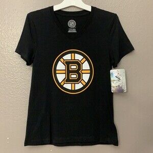 NHL girl Boston Bruins V-neck team shirt. Size L